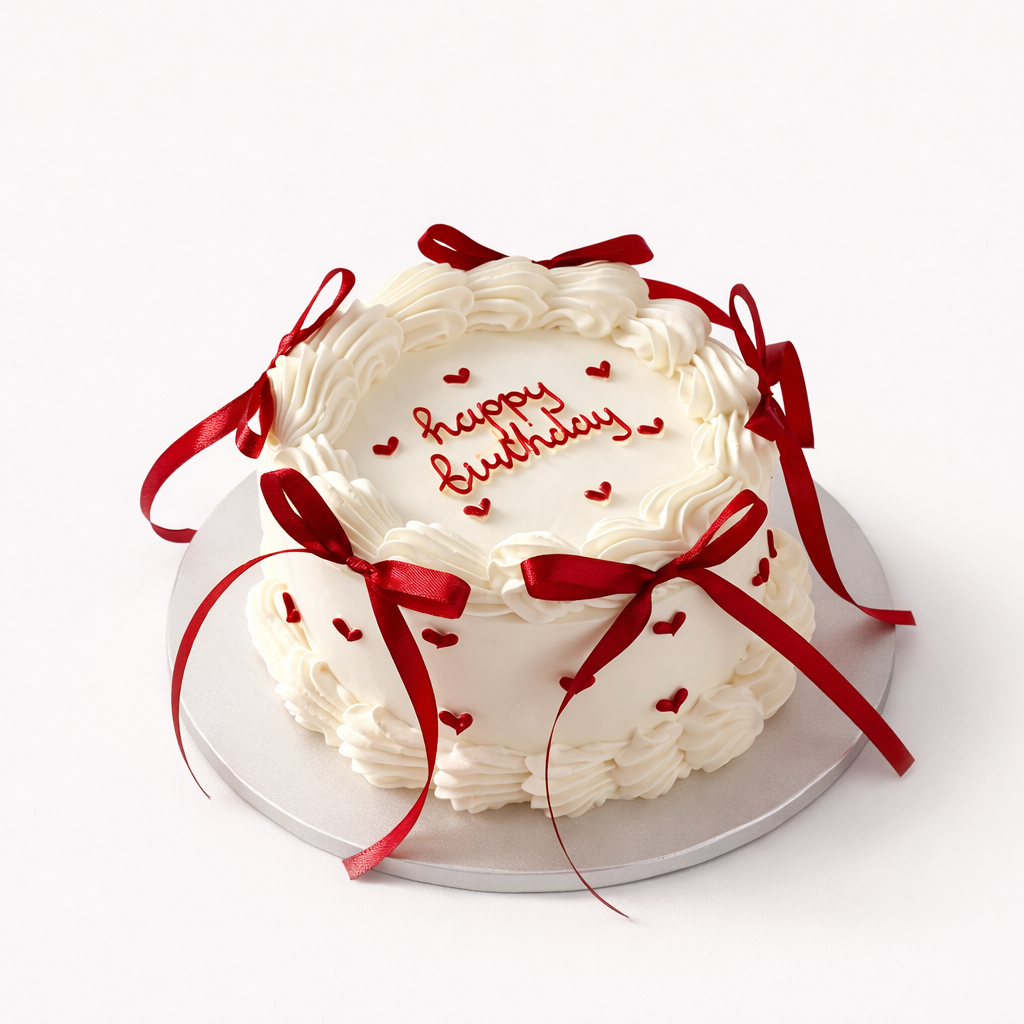 Ribbon Heart Cake
