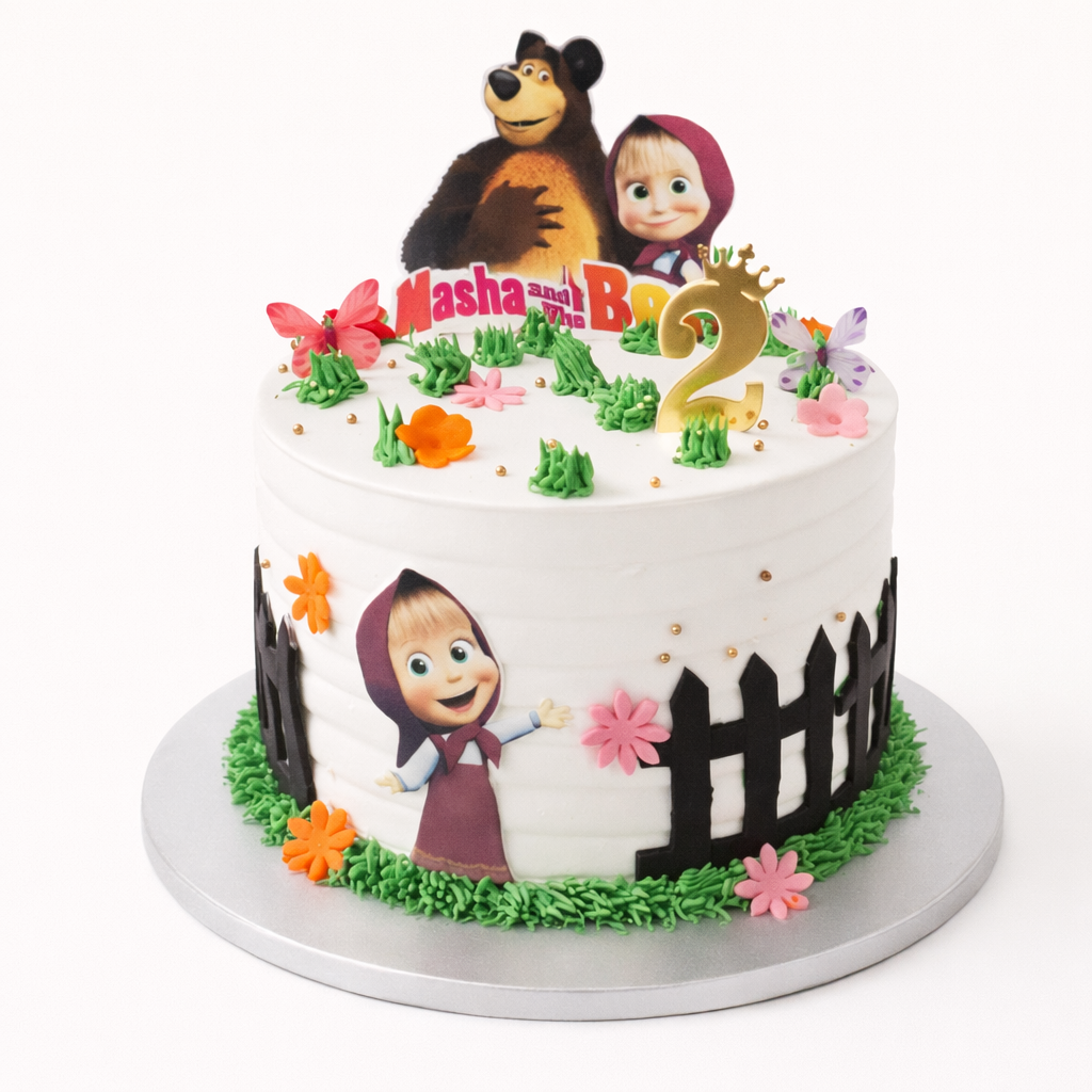 Masha Adventure Theme Cake