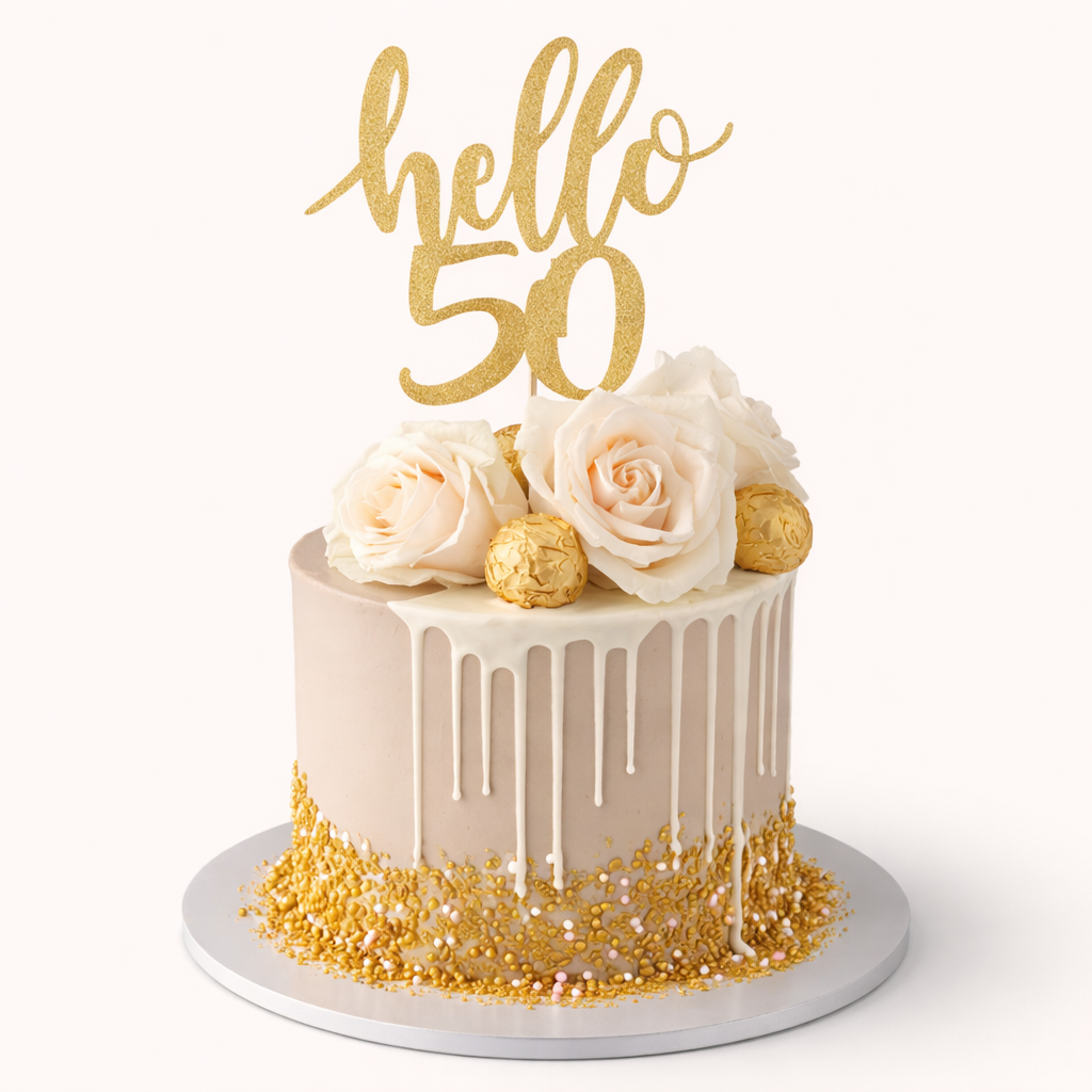 Golden Hello 50th Cake