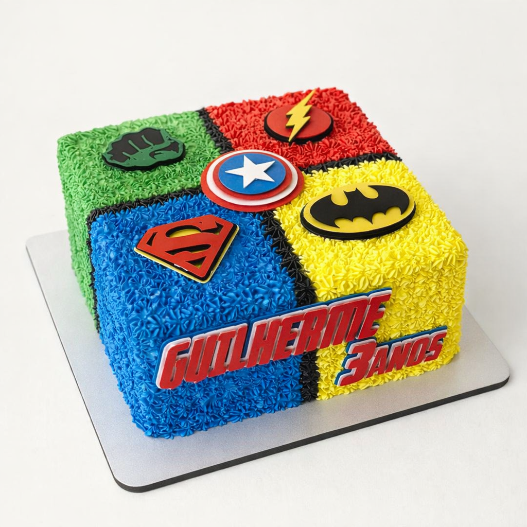 Superhero Blocks Cake