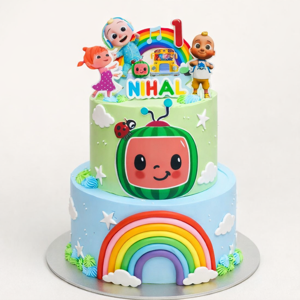 Cocomelon Rainbow Theme Cake