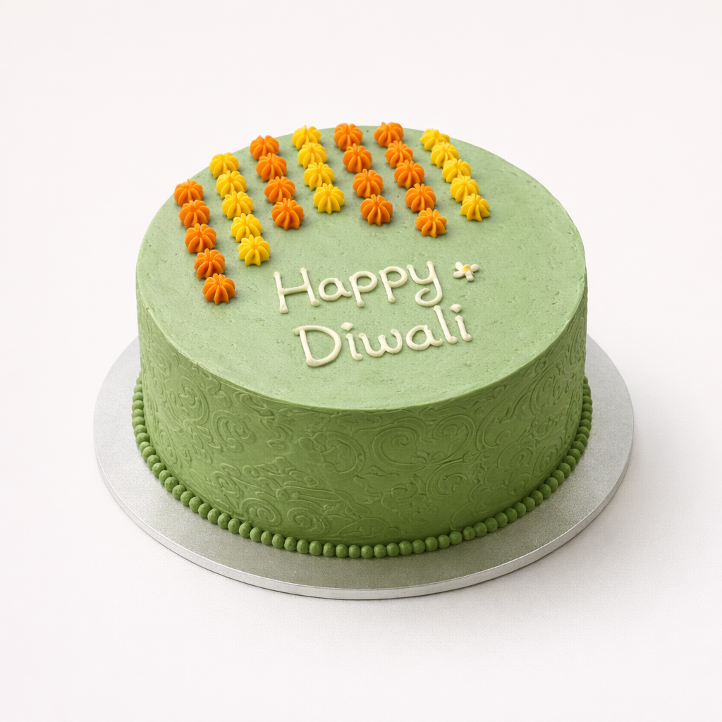 Green Diwali Cake