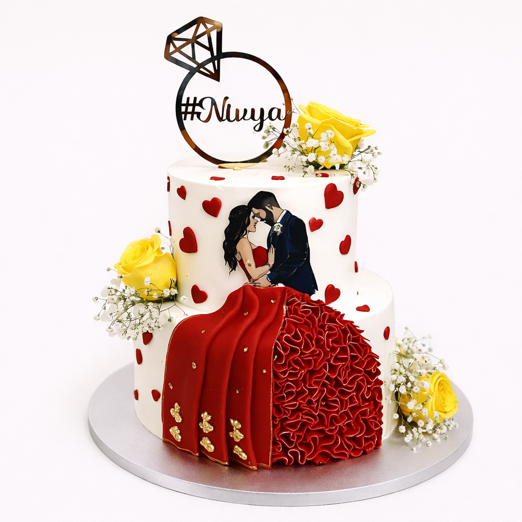 Romantic Proposal Story Cake