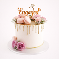 Golden Blush Engagement Cake