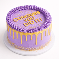 Golden Drip Congratulations Cake