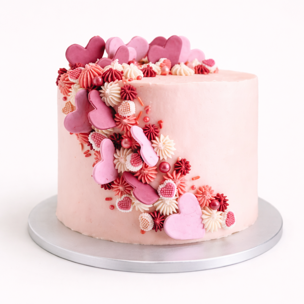 Blush Hearts Cascade Cake