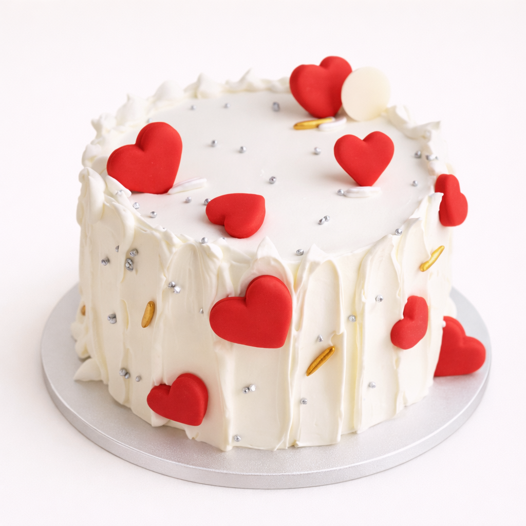 Velvet Heart Drip Cake