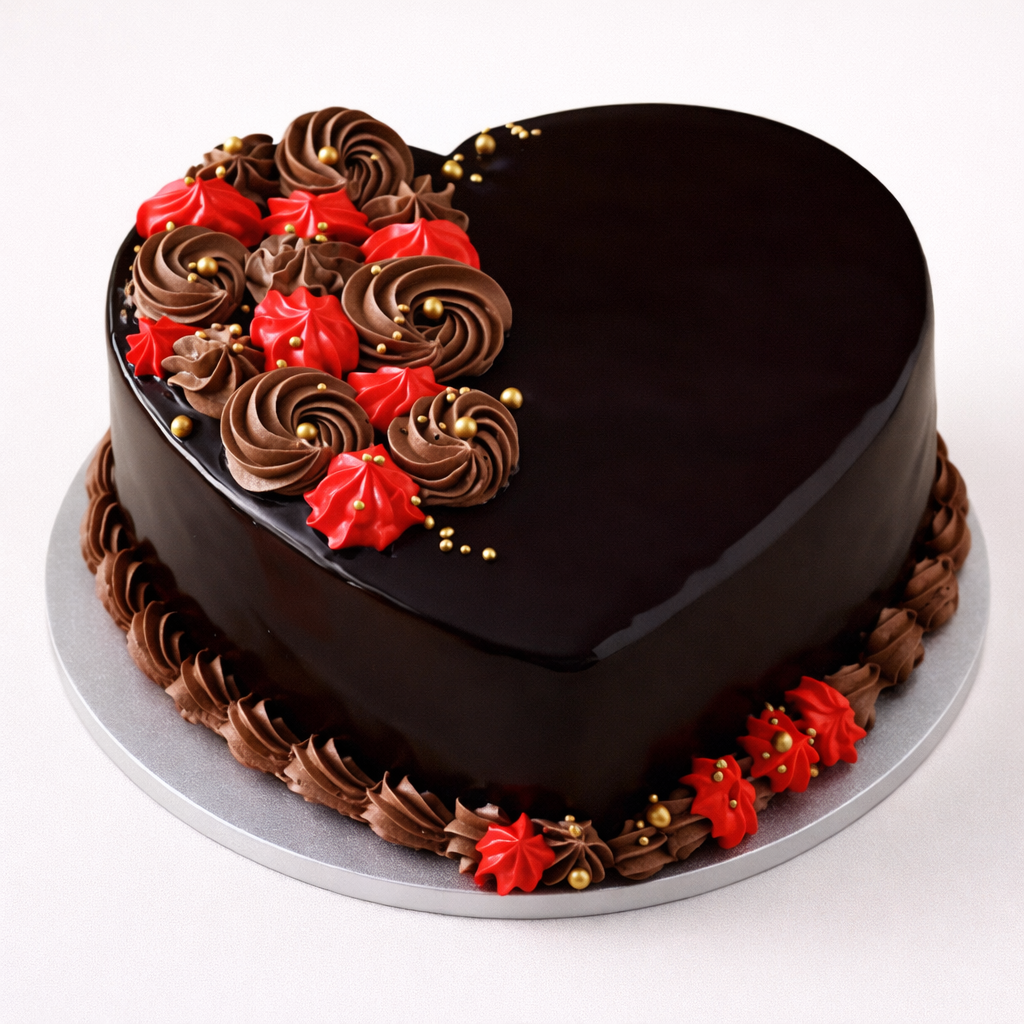 Chocolate Heart Elegance Cake