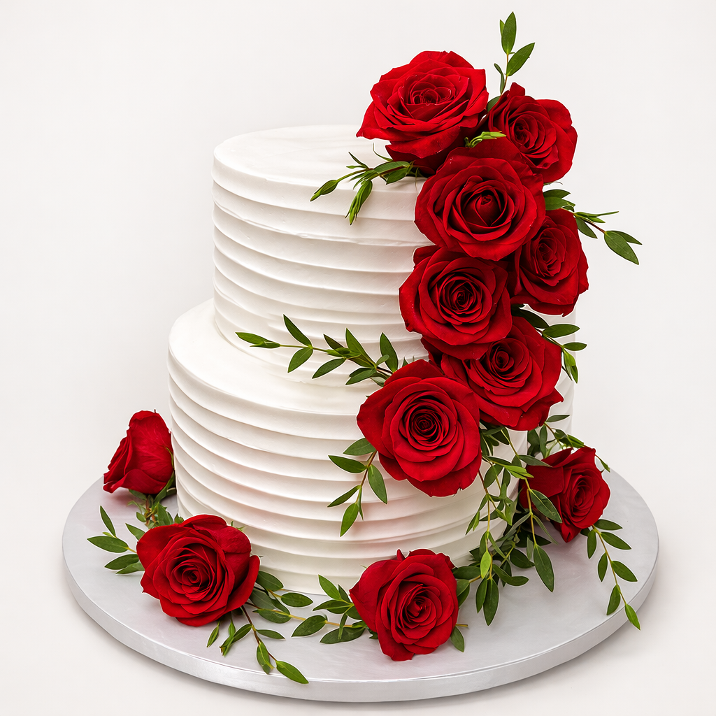 Scarlet Rose Elegance Cake